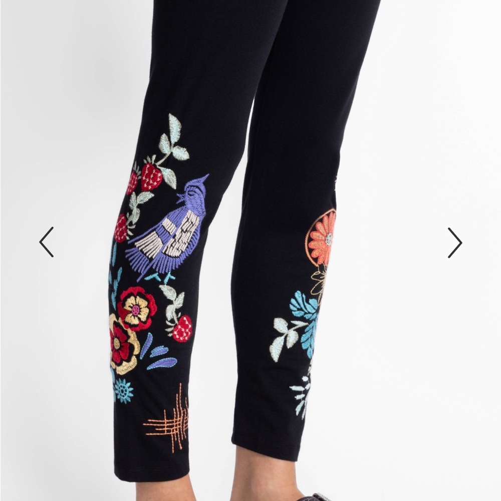 Johnny Was Cora Black Embroidered Legging NWT sizes XS,S,M